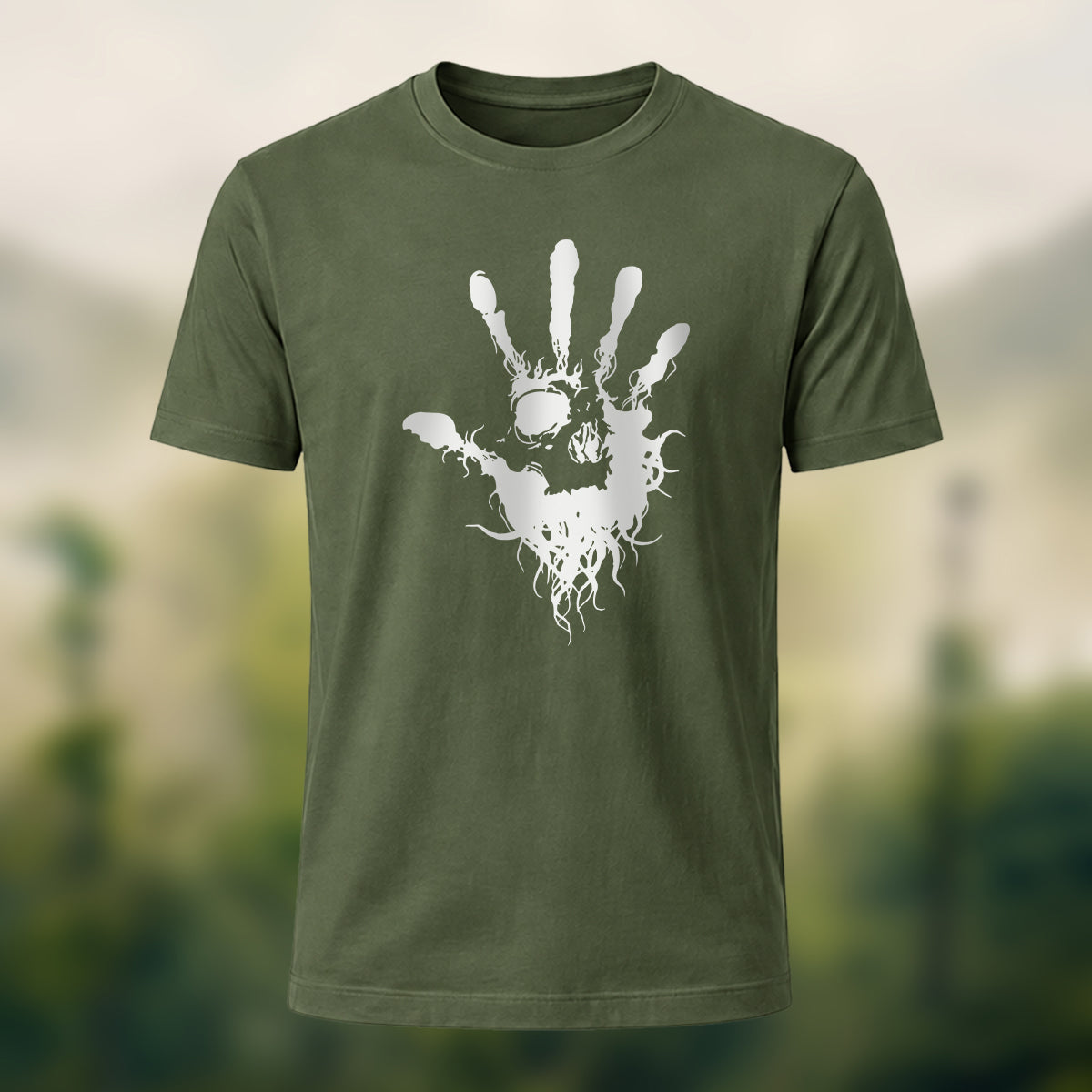 Skeleton Silhouette Print Casual Cotton T-Shirt