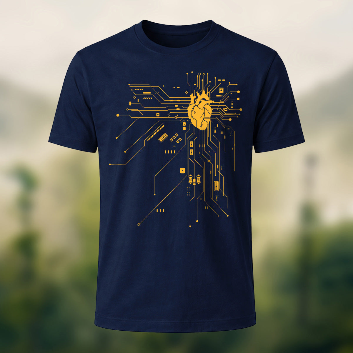 Creative Heart Pattern Combed Cotton T-Shirt