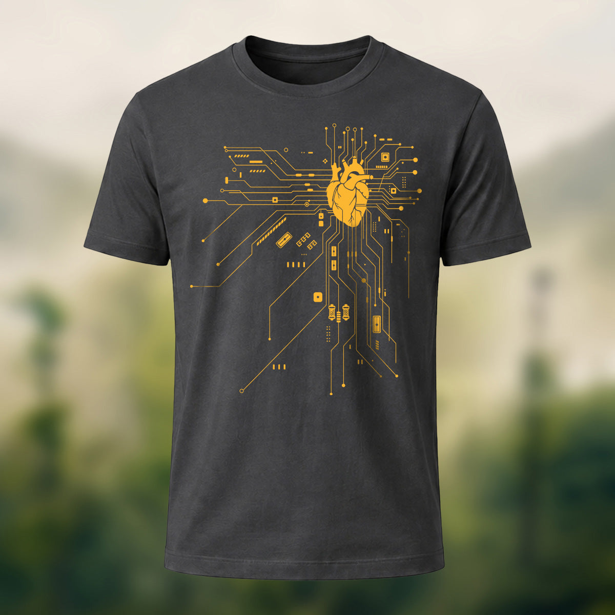 Creative Heart Pattern Combed Cotton T-Shirt