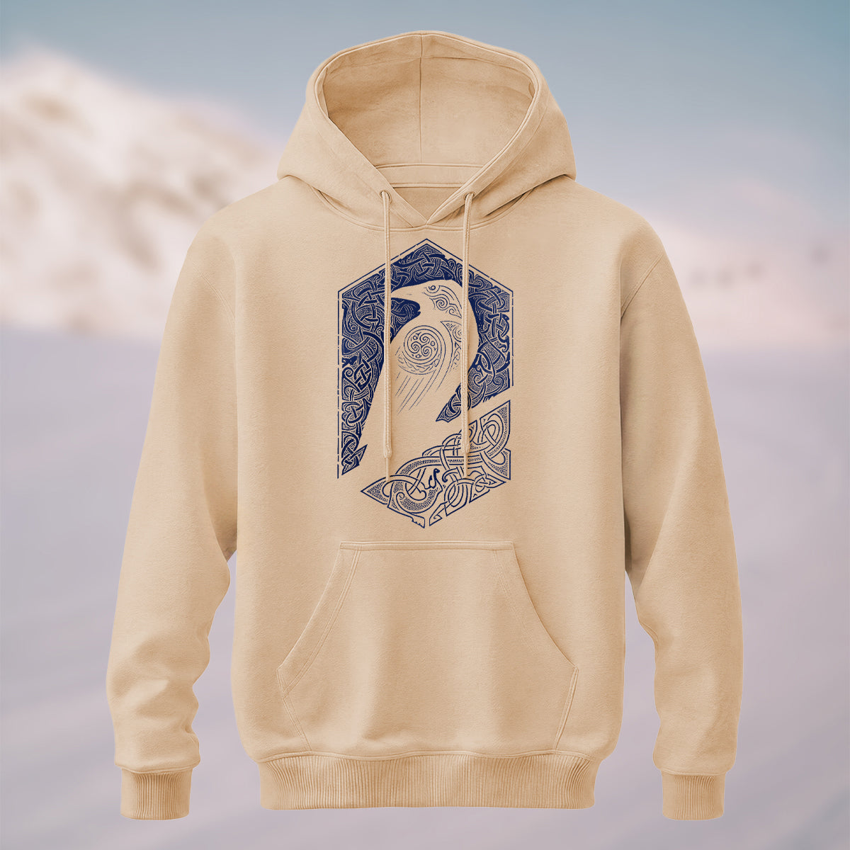 Cotton Made Bird Totem Print Casual Versatile Hoodie