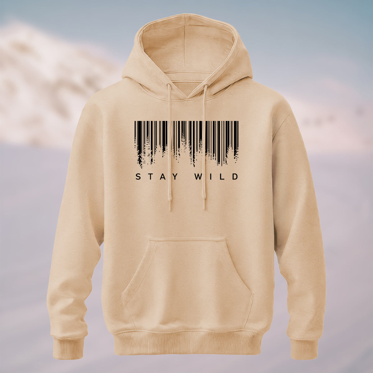 Cotton Made Creative Barcode Print Hoodie