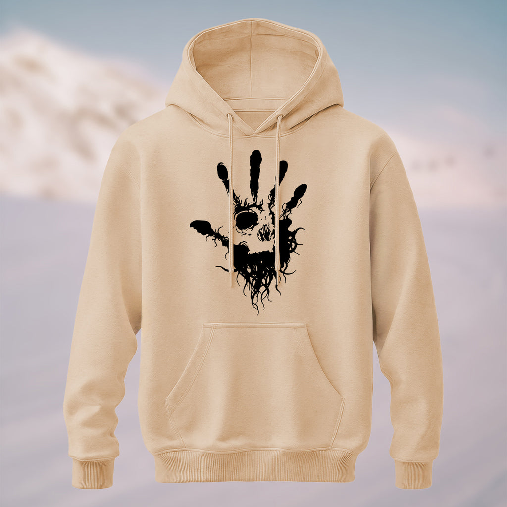 Cotton Made Dark Palm Skeleton Print Hoodie