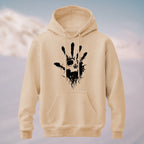 Cotton Made Dark Palm Skeleton Print Hoodie