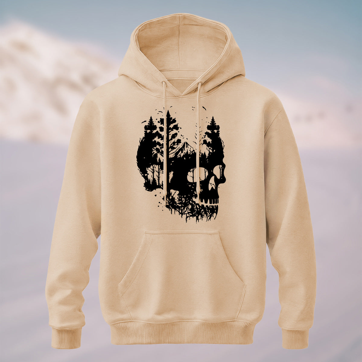 Cotton Made Dark Skull Print Hoodie