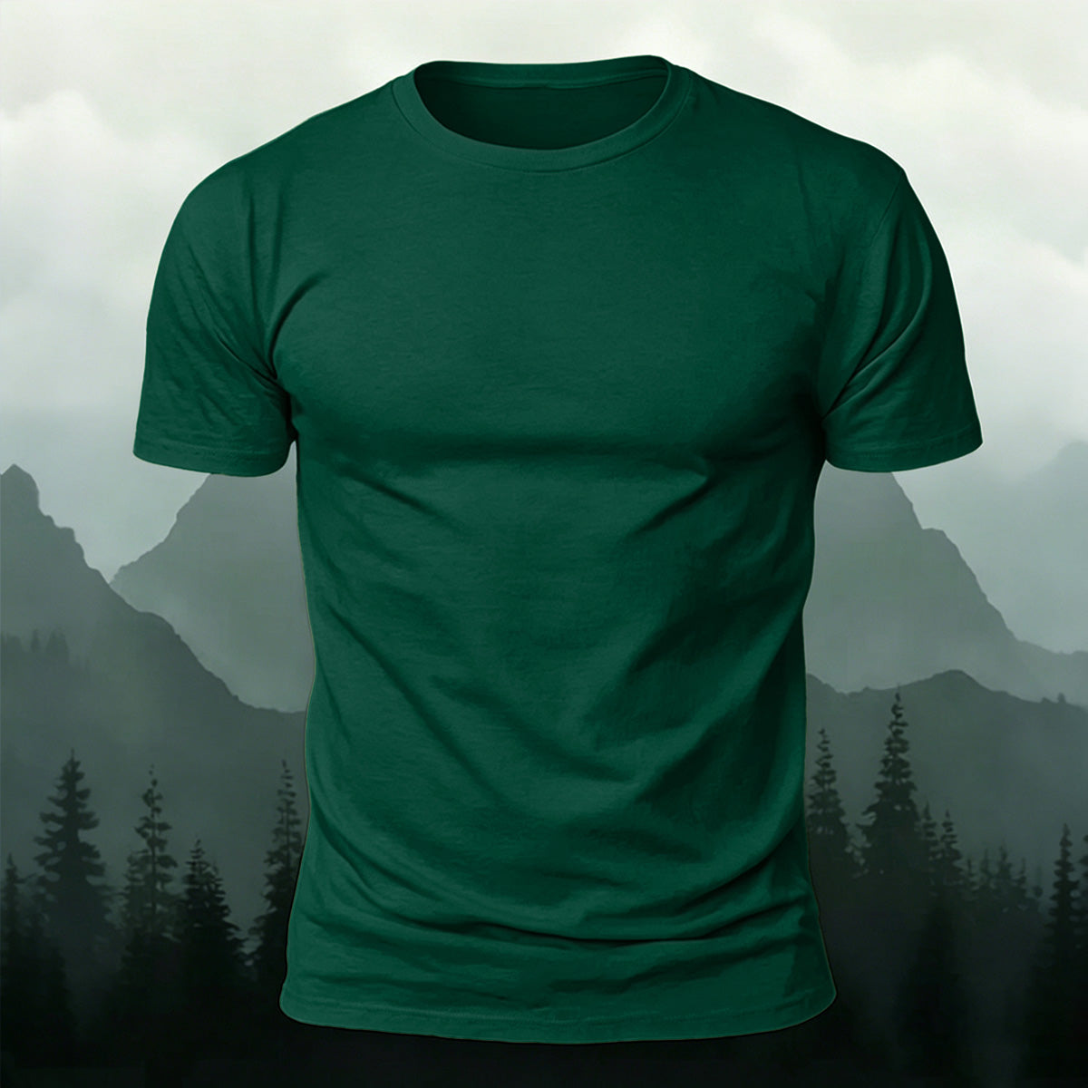 Custom Print Solid Color Short Sleeve Cotton T-shirt