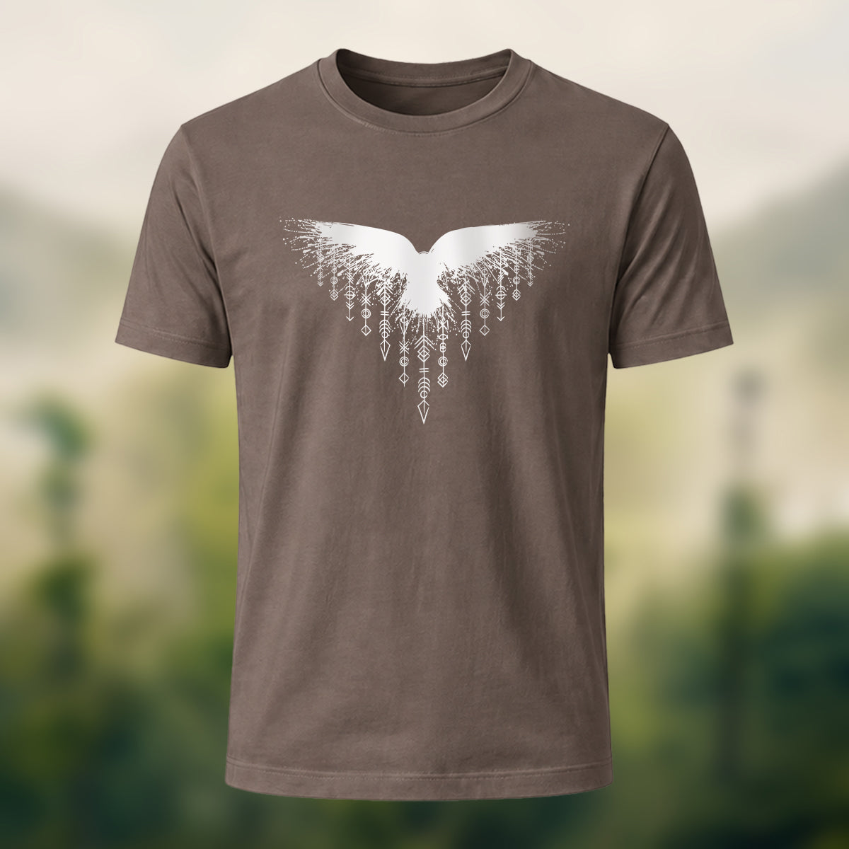 Wings Viking Print Casual 100% Cotton T-Shirt