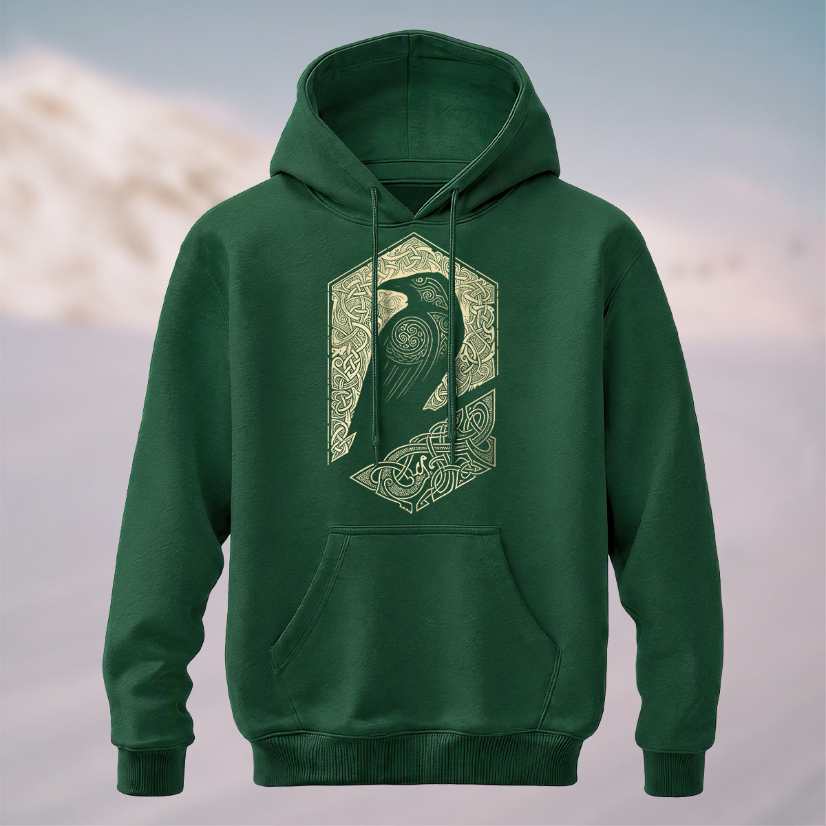 Cotton Made Bird Totem Print Casual Versatile Hoodie