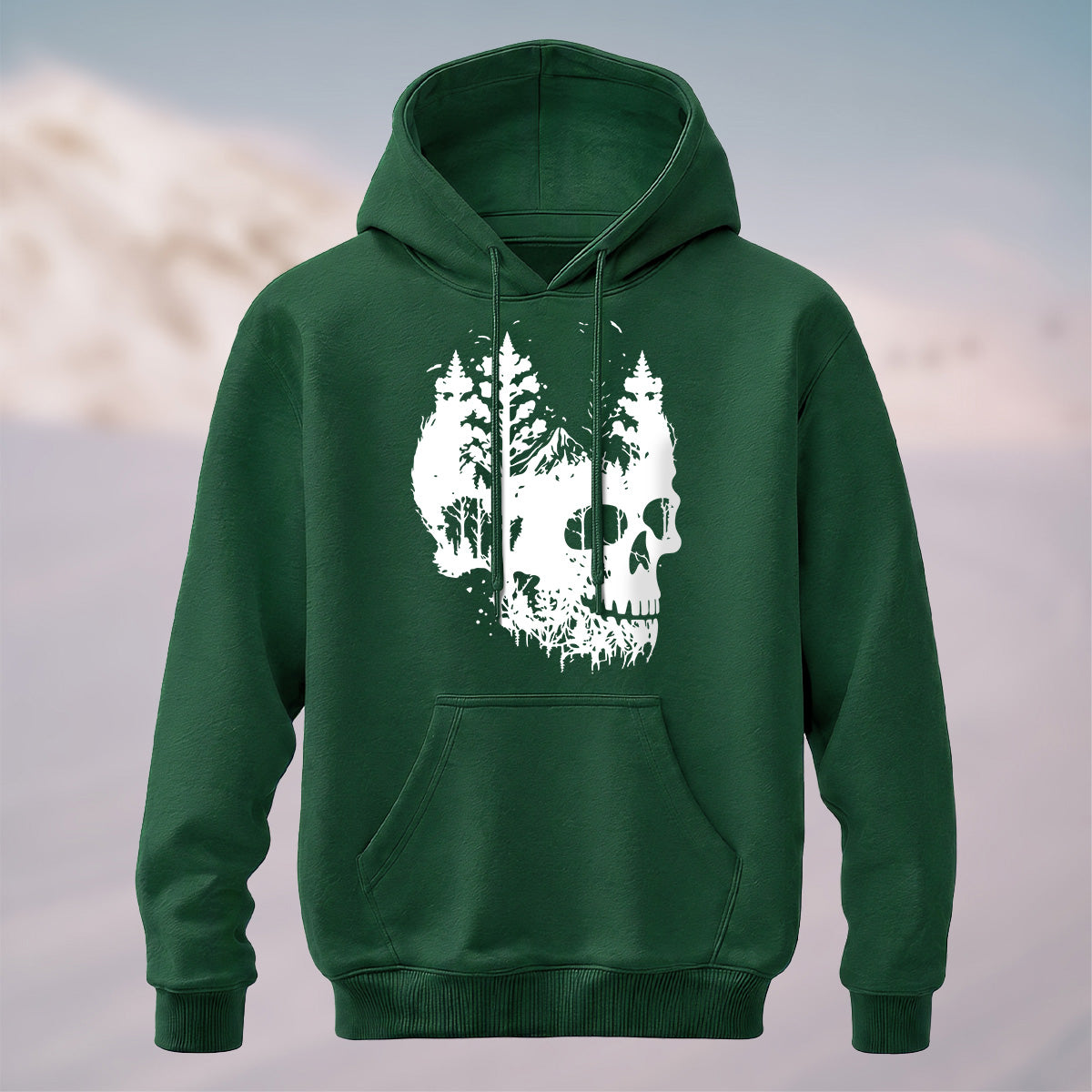 Cotton Made Dark Skull Print Hoodie