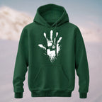 Cotton Made Dark Palm Skeleton Print Hoodie