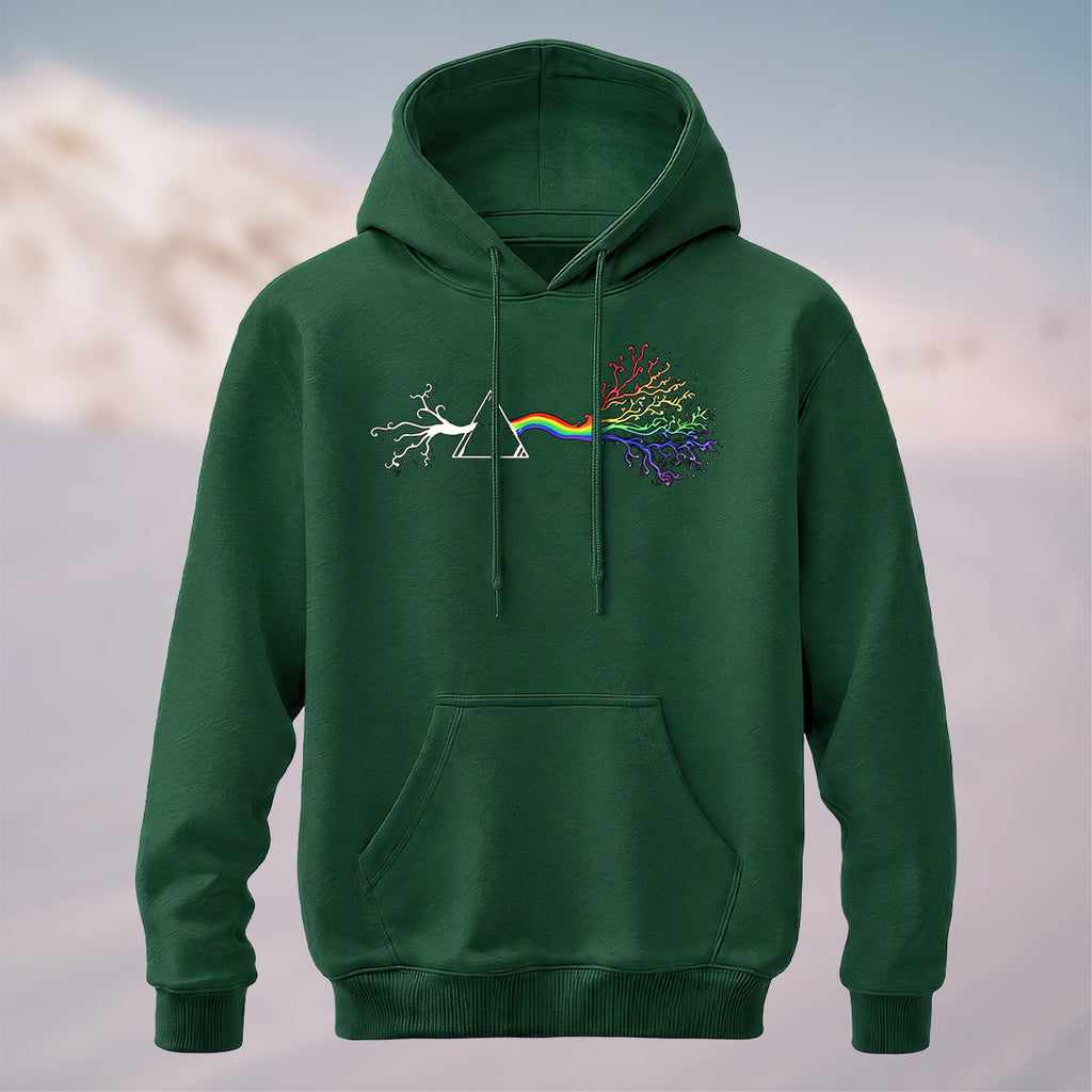 Cotton Made Creative Rainbow Tree Print Hoodie