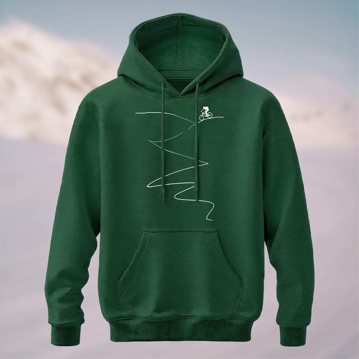 Cotton Made Minimalist Style Cycling Print Hoodie