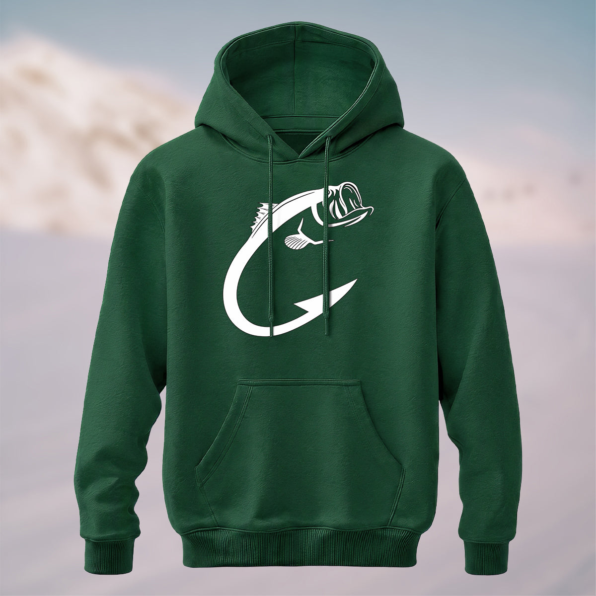 Cotton Made Creative Fish Shaped Hook Print Hoodie