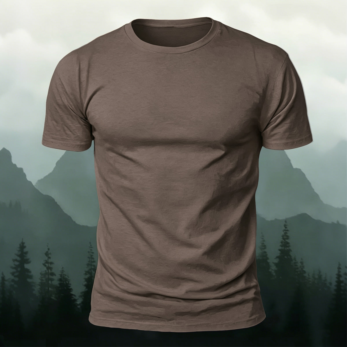 Custom Print Solid Color Short Sleeve Cotton T-shirt