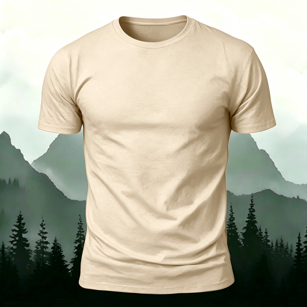 Custom Print Solid Color Short Sleeve Cotton T-shirt