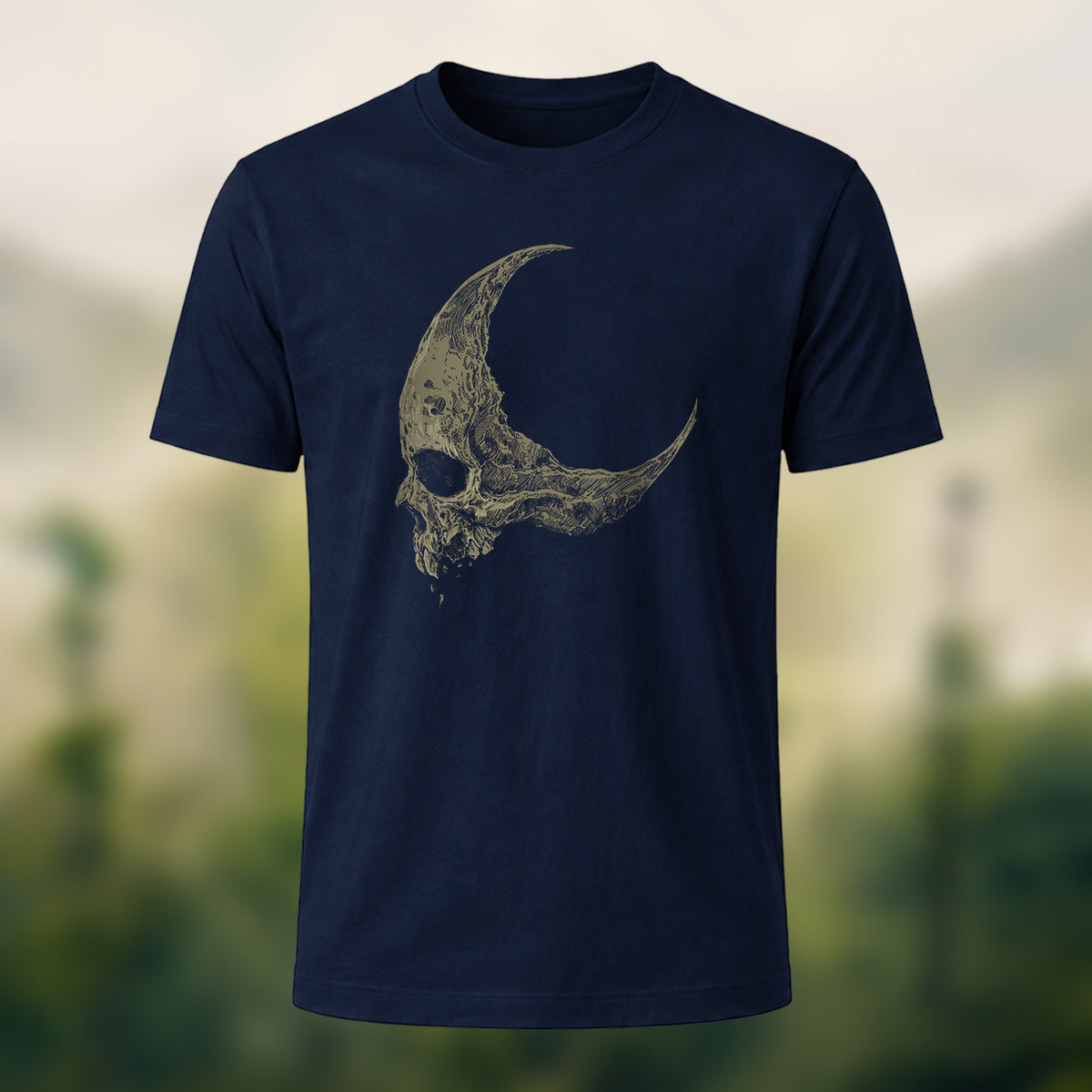 Dark Skull Print Casual Soft Cotton T-Shirt