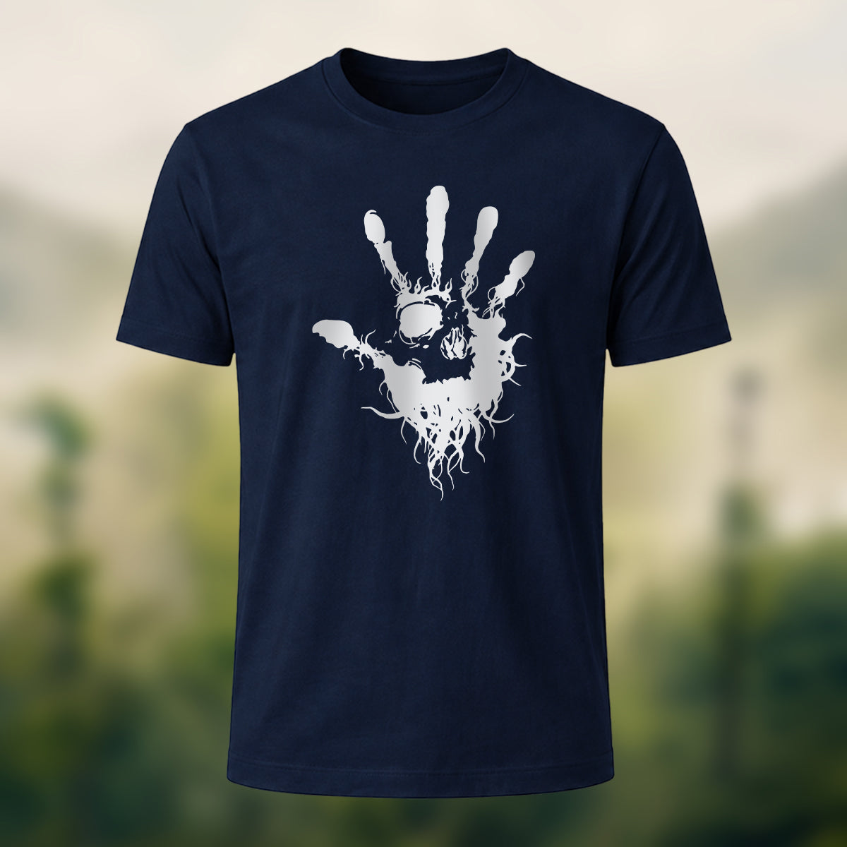 Skeleton Silhouette Print Casual Cotton T-Shirt
