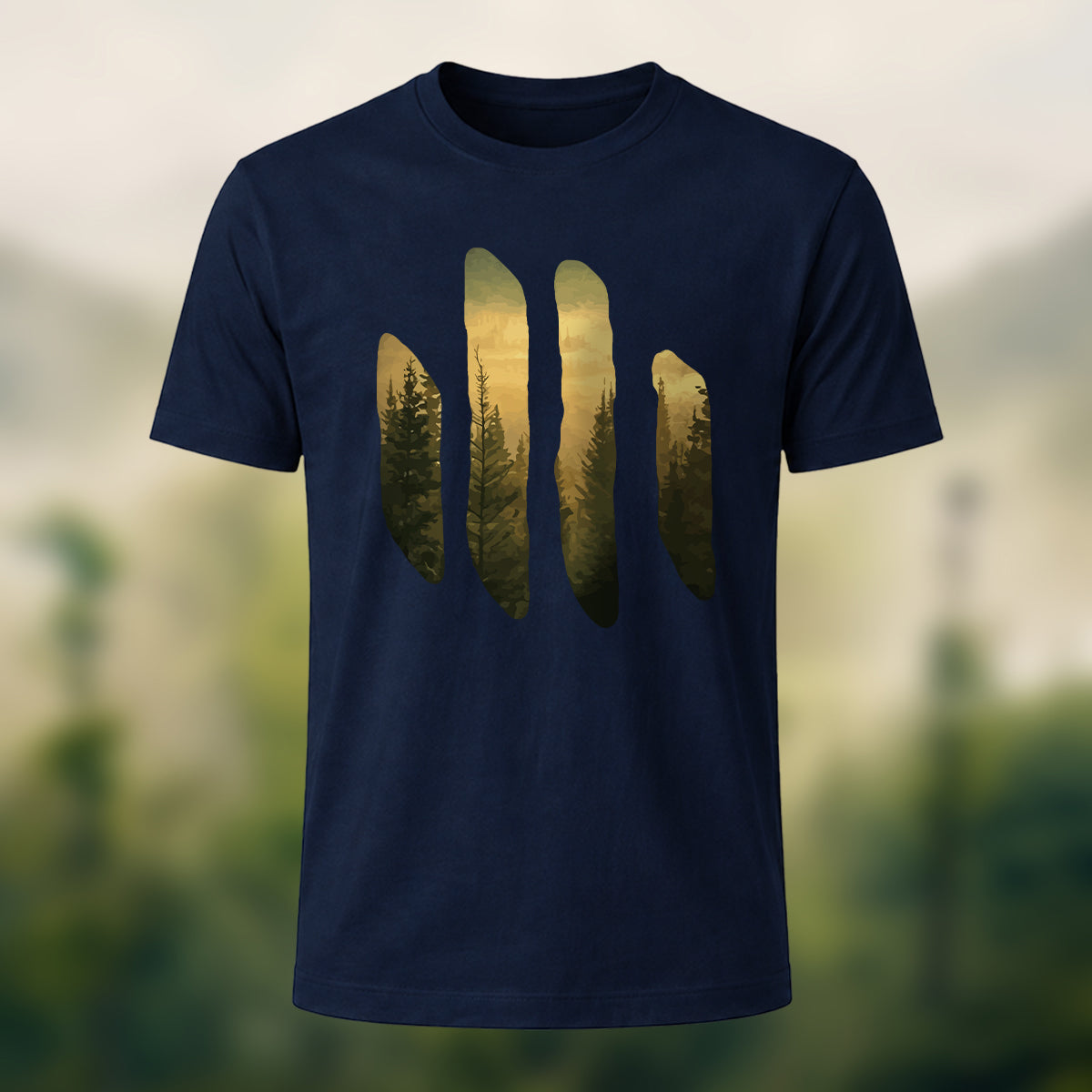 Serene Forest Art Print Casual T-Shirt
