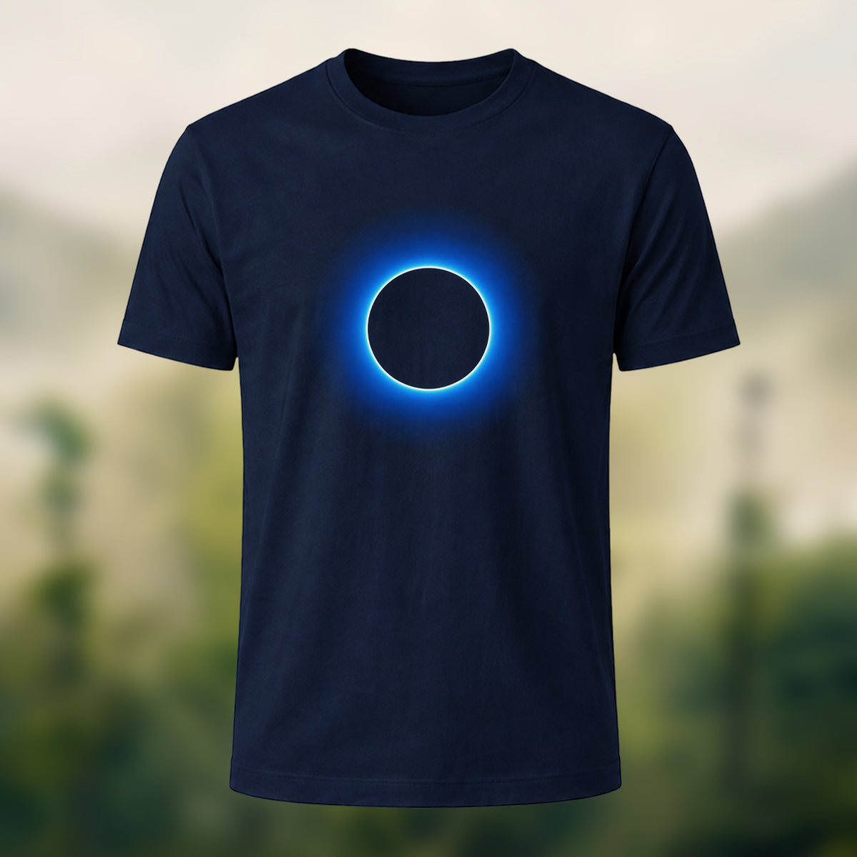 DTG Glowing Circle Print Minimalist Breathable T-shirt