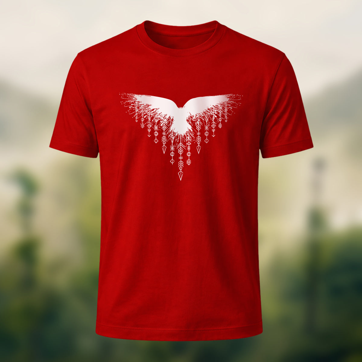 Wings Viking Print Casual 100% Cotton T-Shirt