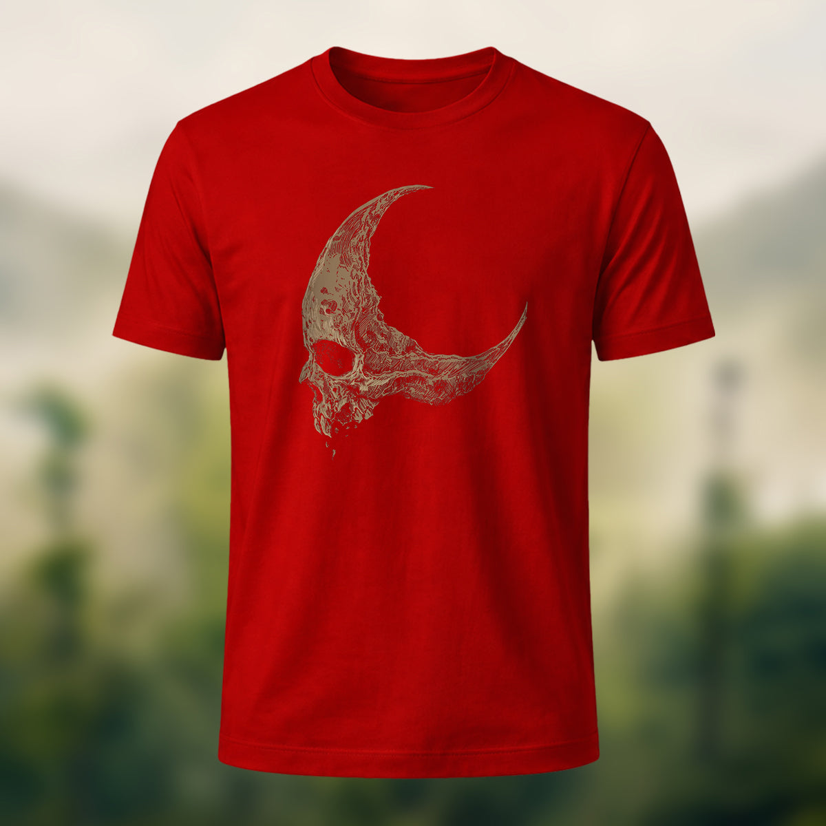 Dark Skull Print Casual Soft Cotton T-Shirt