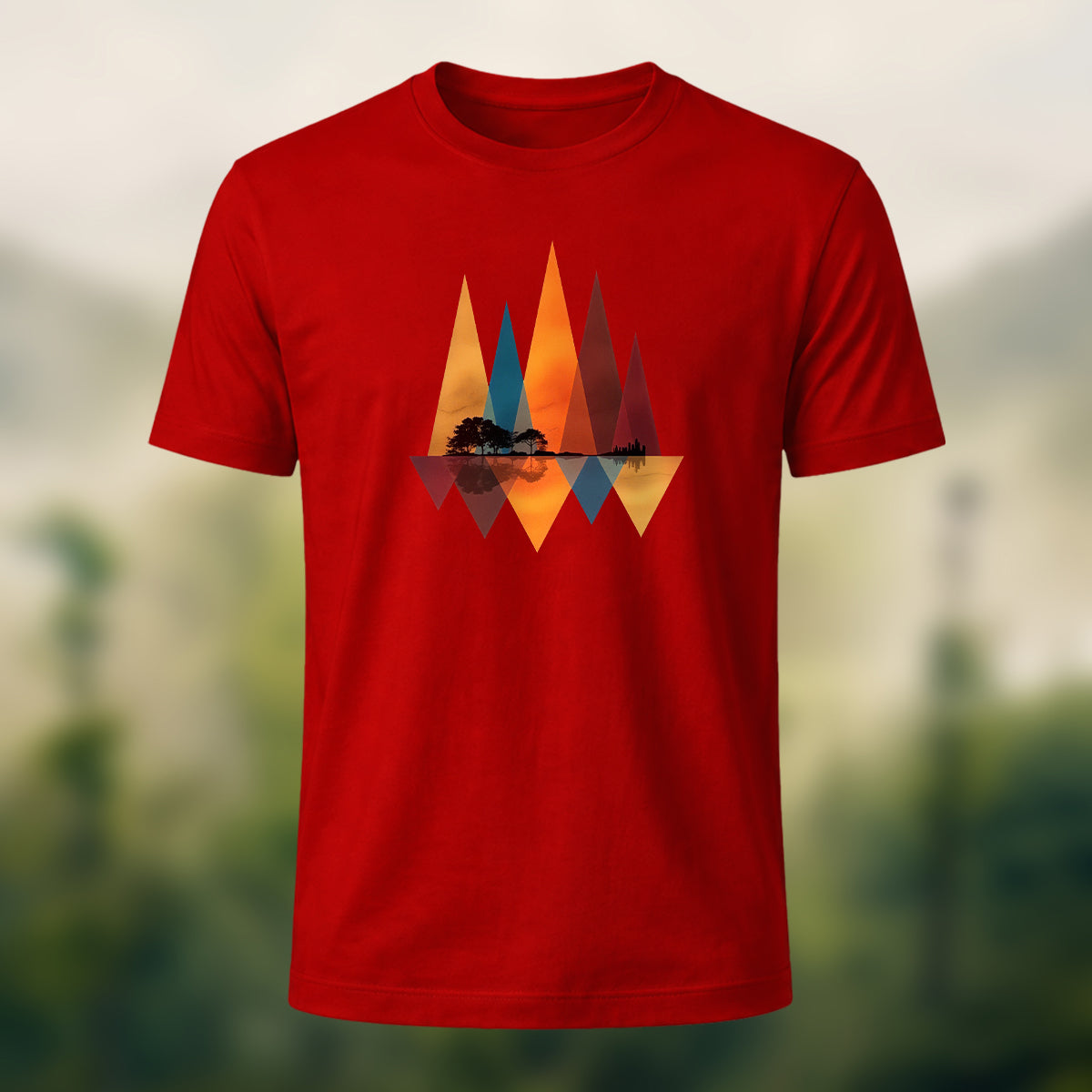 Art Forest Print Casual Cotton T-Shirt
