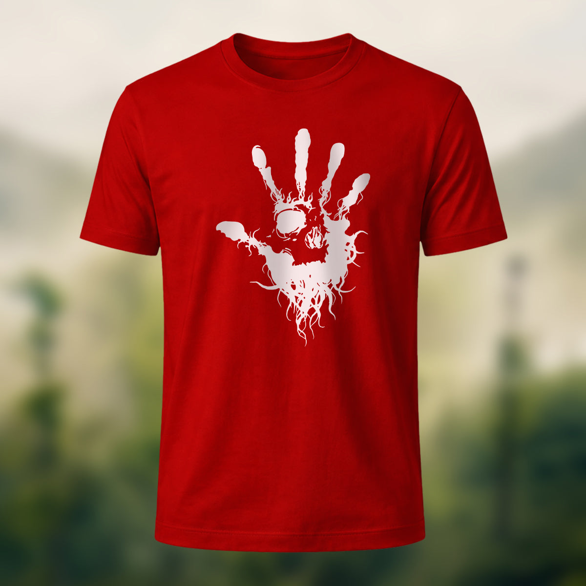 Skeleton Silhouette Print Casual Cotton T-Shirt