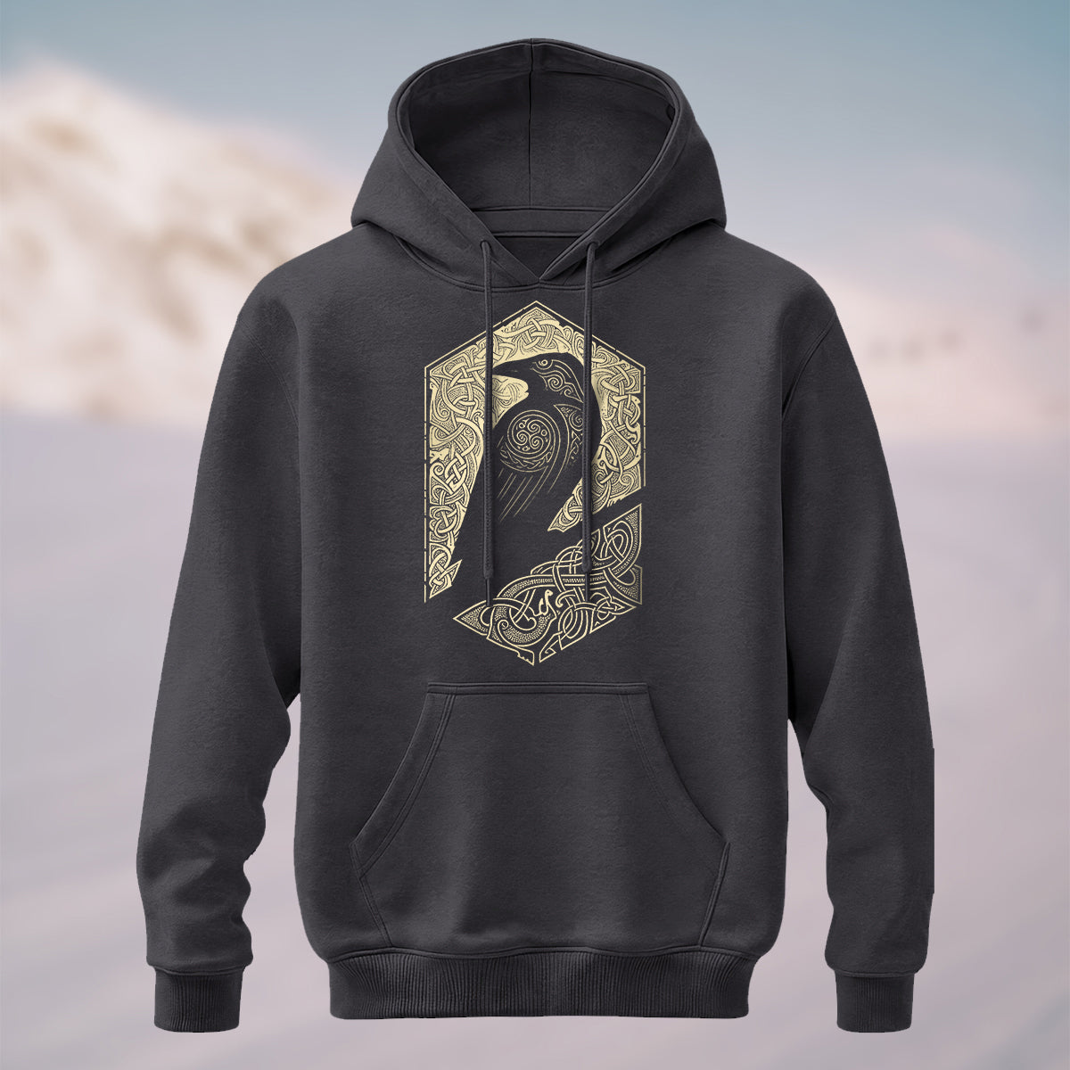 Cotton Made Bird Totem Print Casual Versatile Hoodie