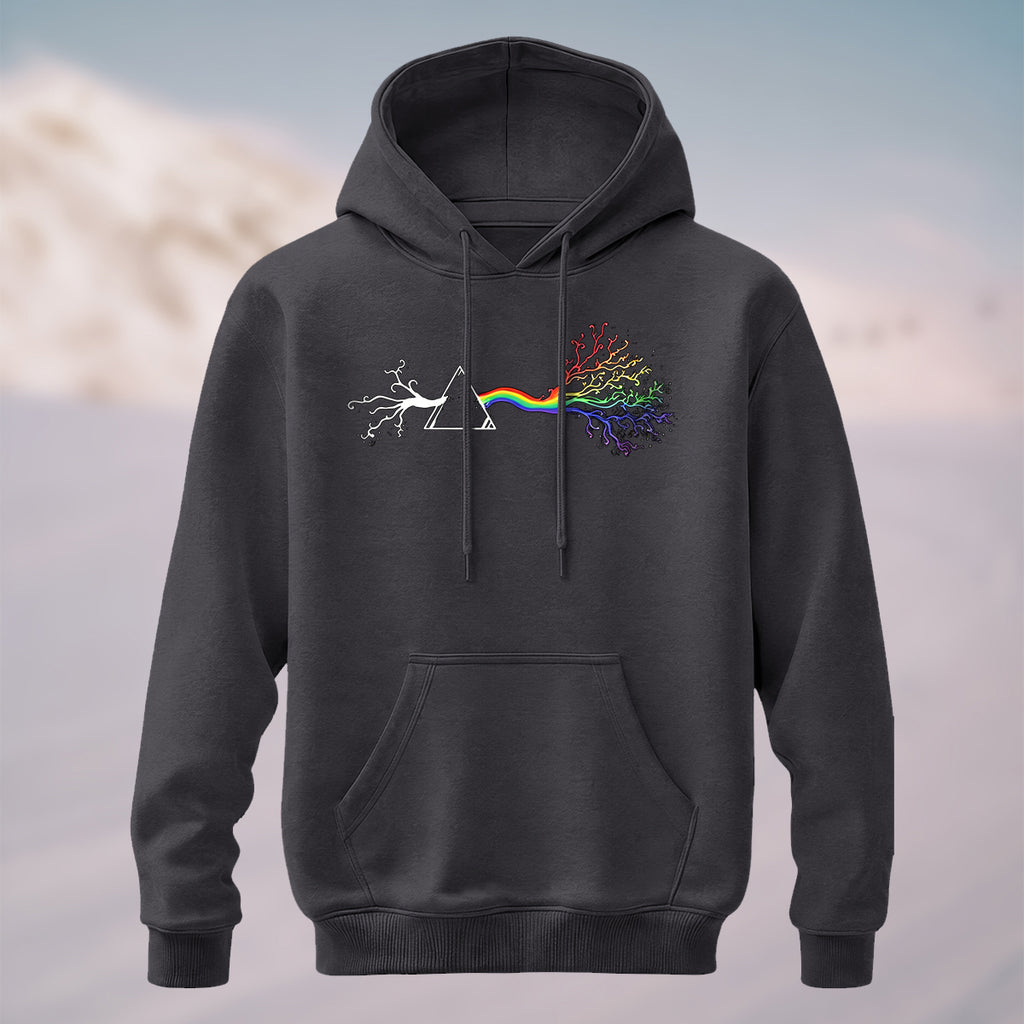 Cotton Made Creative Rainbow Tree Print Hoodie
