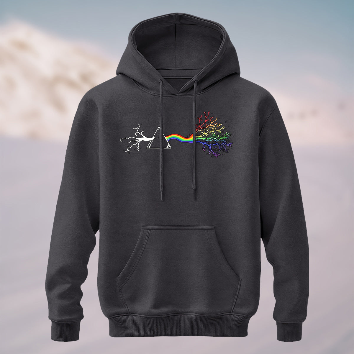 Cotton Made Creative Rainbow Tree Print Hoodie