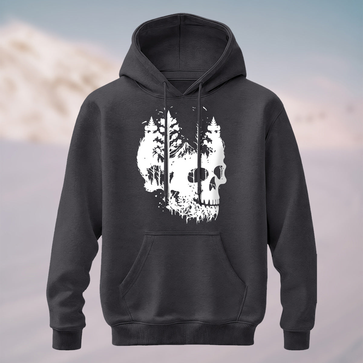 Cotton Made Dark Skull Print Hoodie