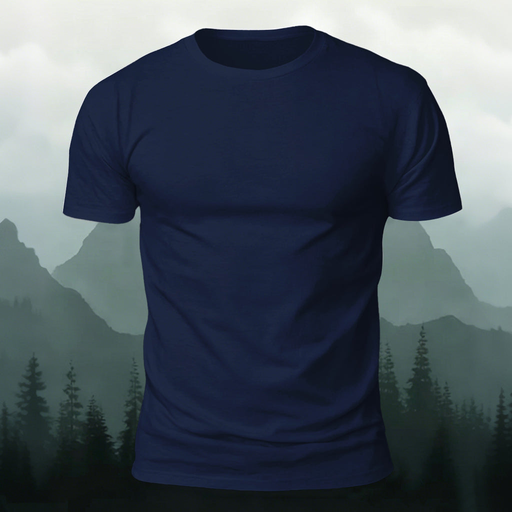Custom Print Solid Color Short Sleeve Cotton T-shirt
