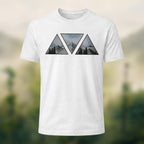 Natural Scenery Motifs Geometric Print Casual Cotton Tee