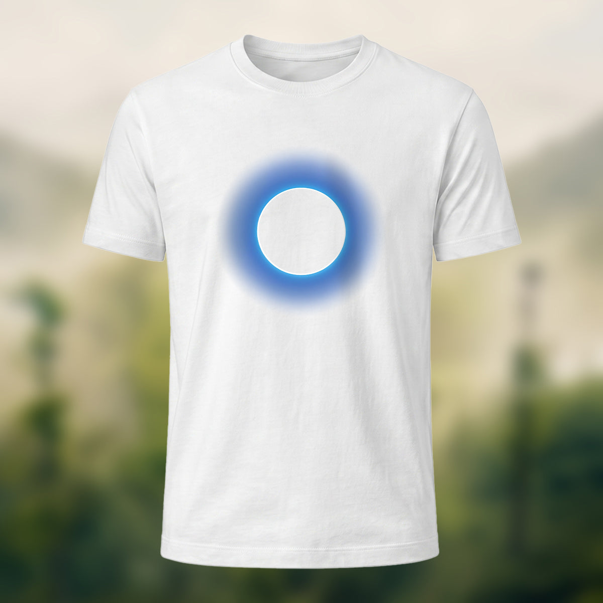 DTG Glowing Circle Print Minimalist Breathable T-shirt