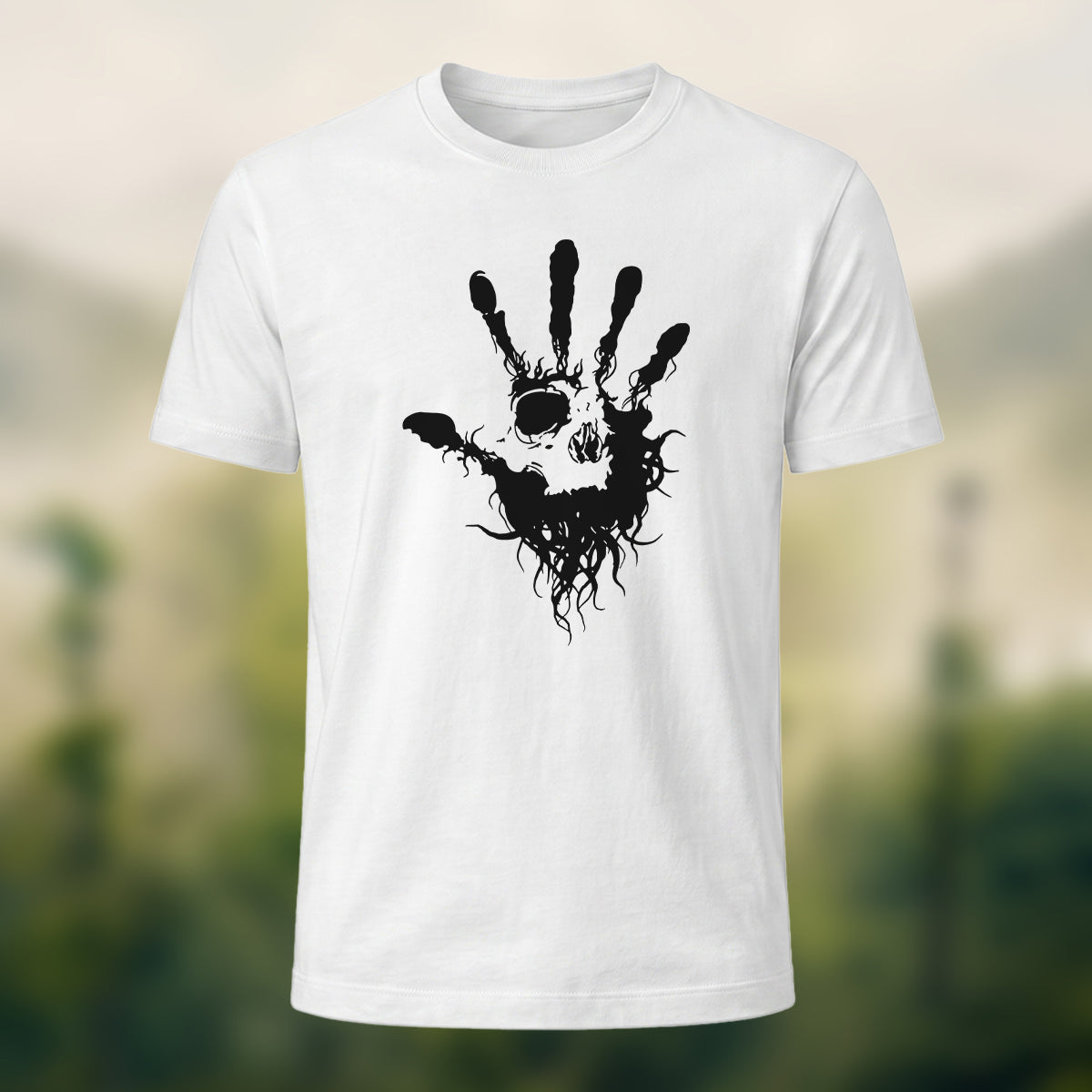 Skeleton Silhouette Print Casual Cotton T-Shirt