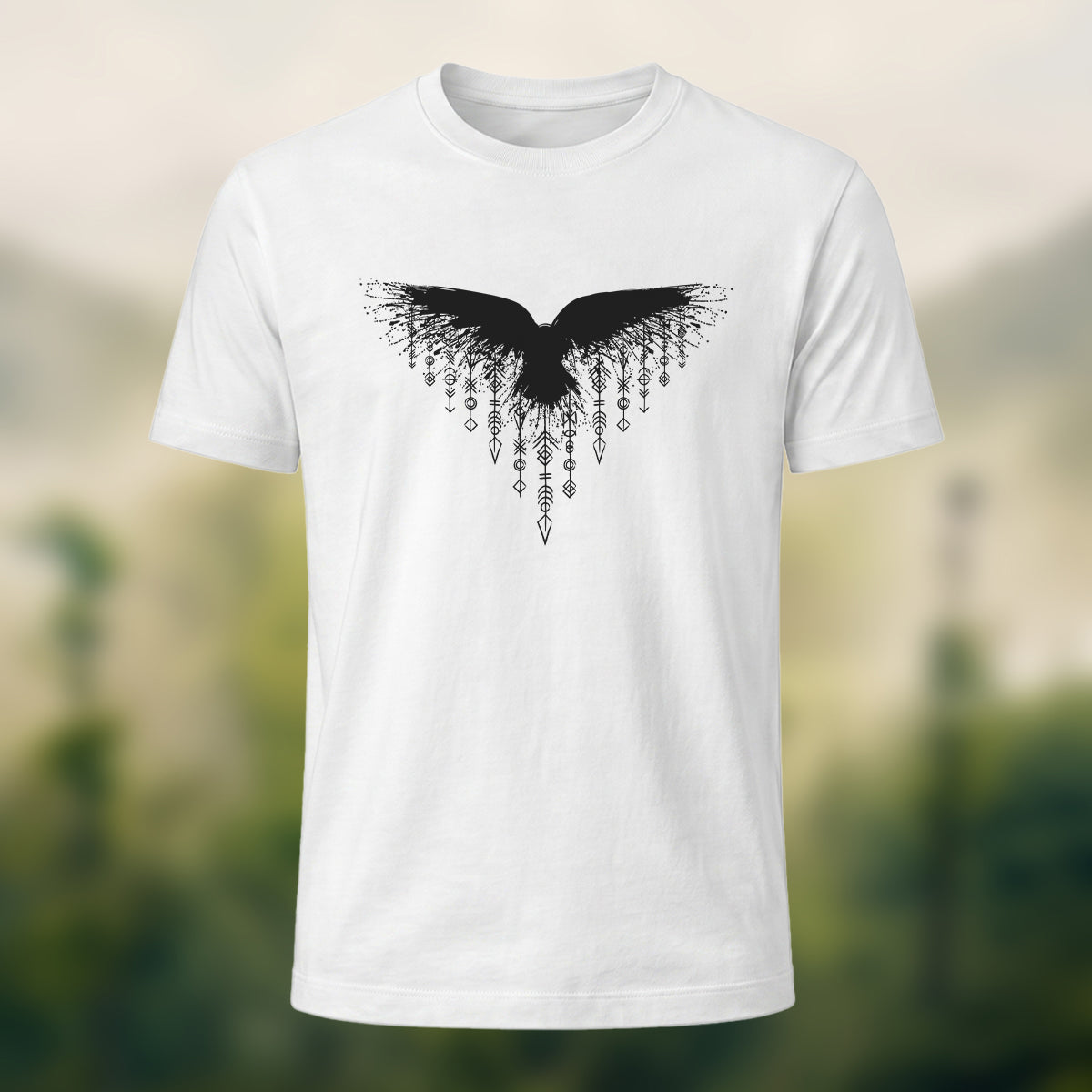 Wings Viking Print Casual 100% Cotton T-Shirt