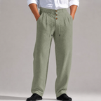 Solid Color Linen Straight Leg Casual Pants