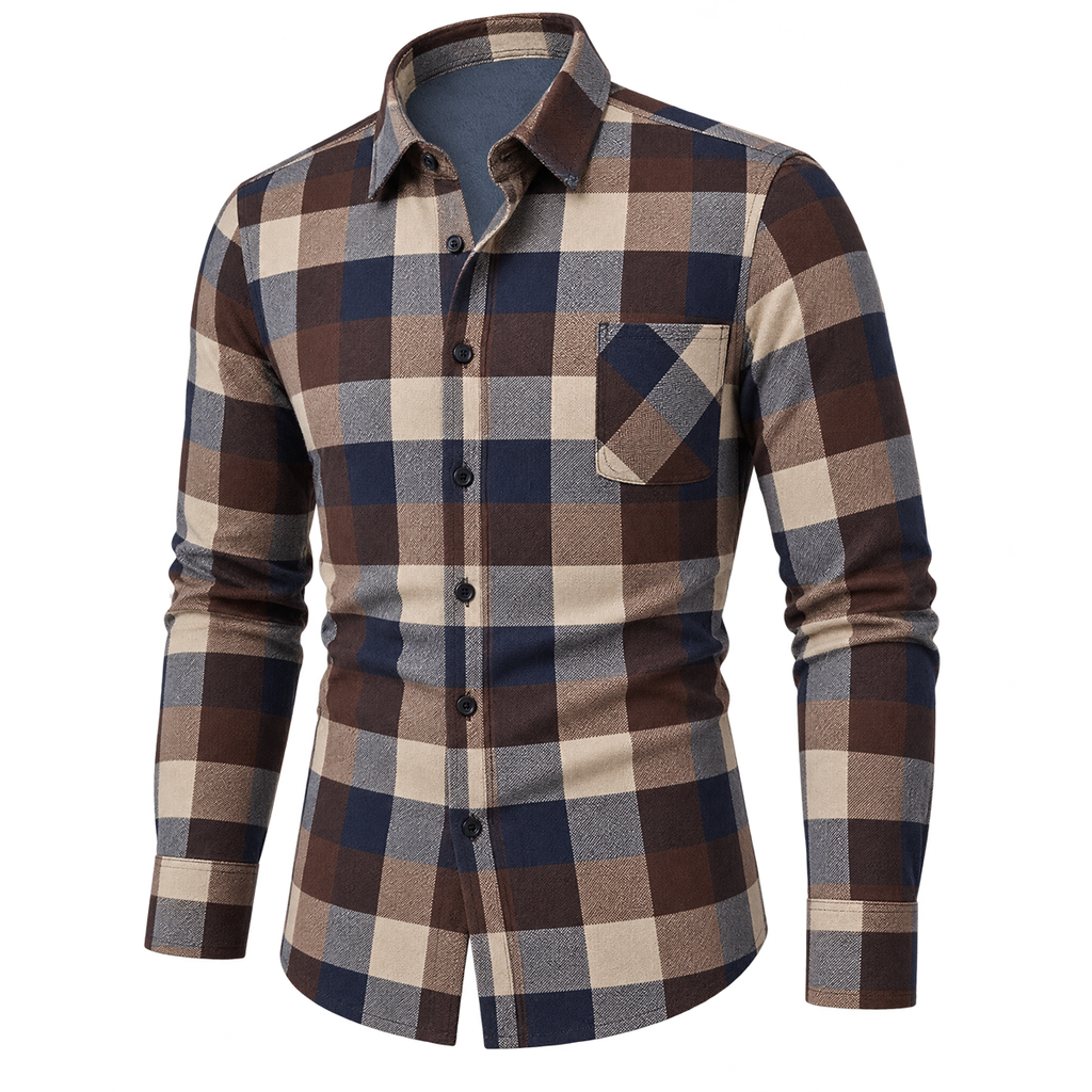 Vintage Classic Plaid Button-Down Shirt