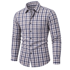 Natural Classic Plaid Button-Down Shirt