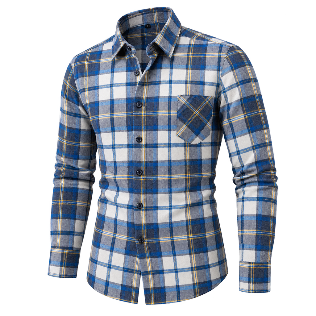 Classic Brushed Plaid Pure Cotton Shirt