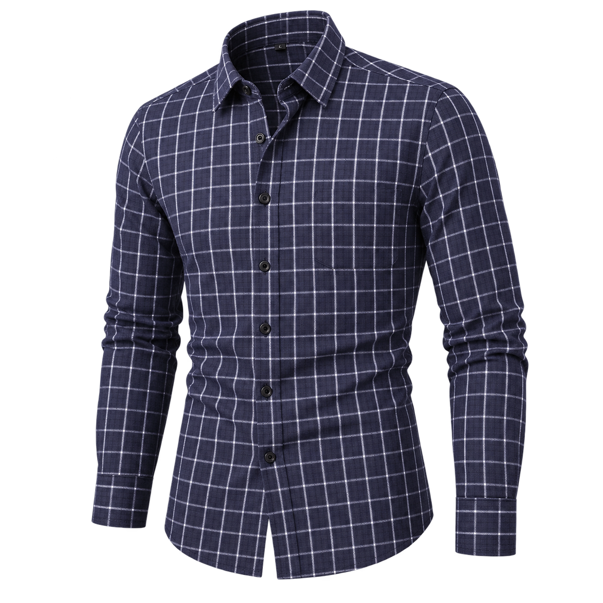 Natural Classic Plaid Button-Down Shirt
