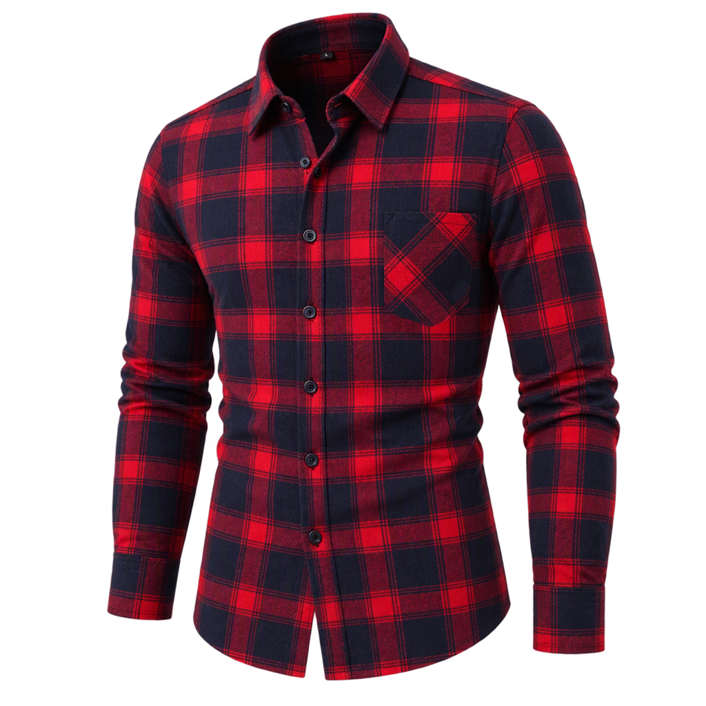 Natural Brushed Plaid Pure Cotton Shirt