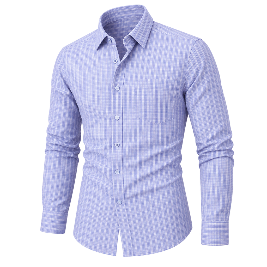 Natural Classic Plaid Button-Down Shirt