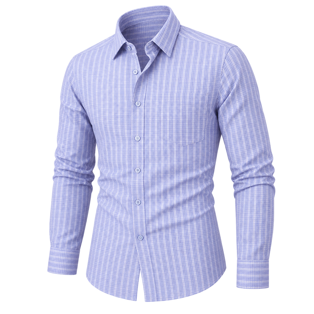 Natural Classic Plaid Button-Down Shirt