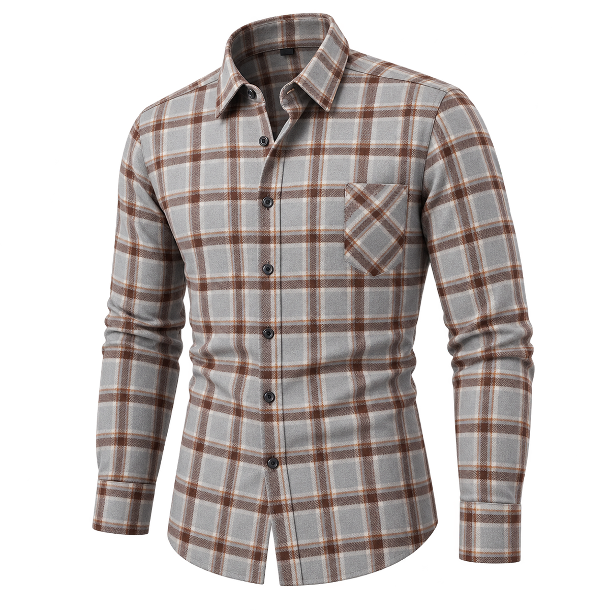 Classic Brushed Plaid Pure Cotton Shirt