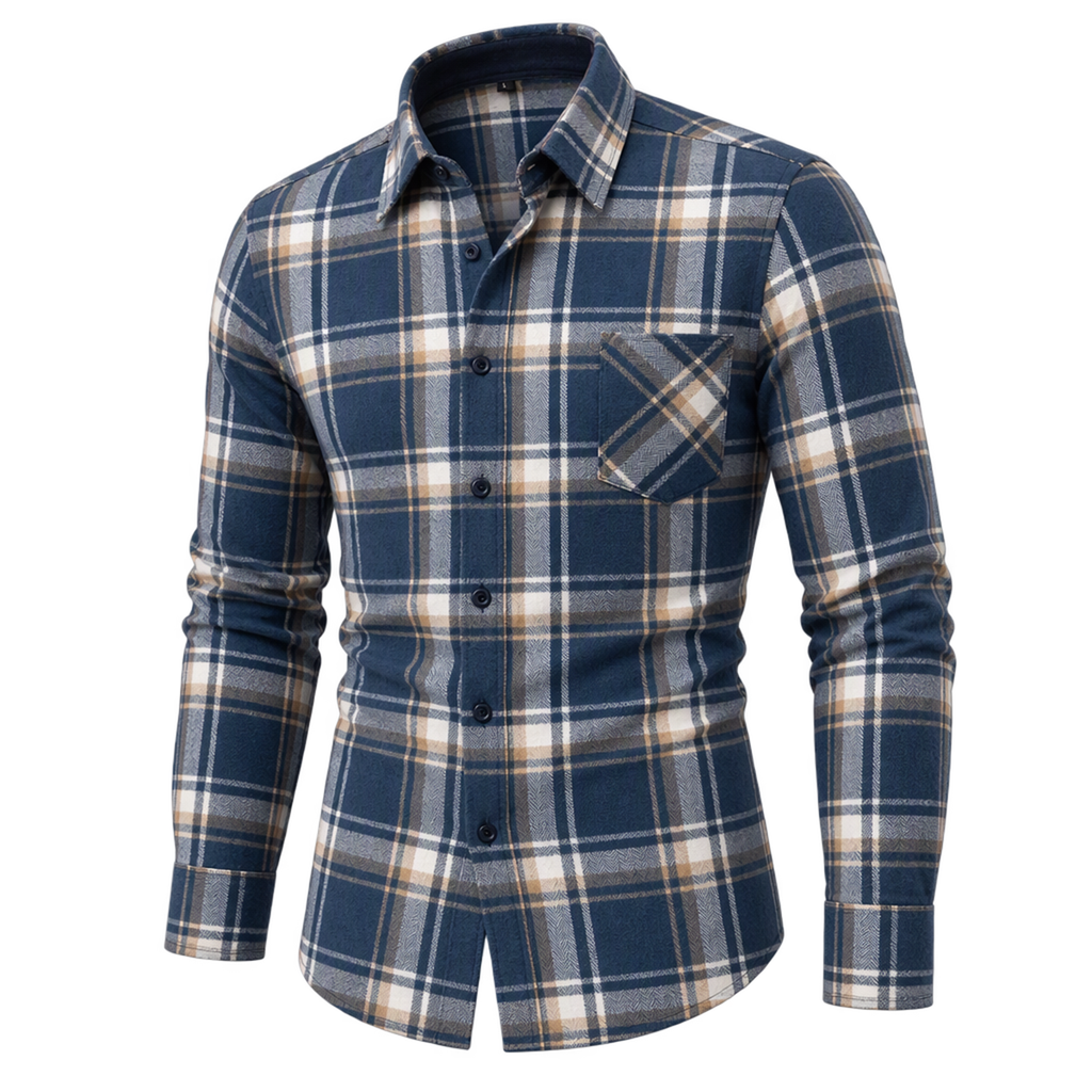 Natural Brushed Plaid Pure Cotton Shirt