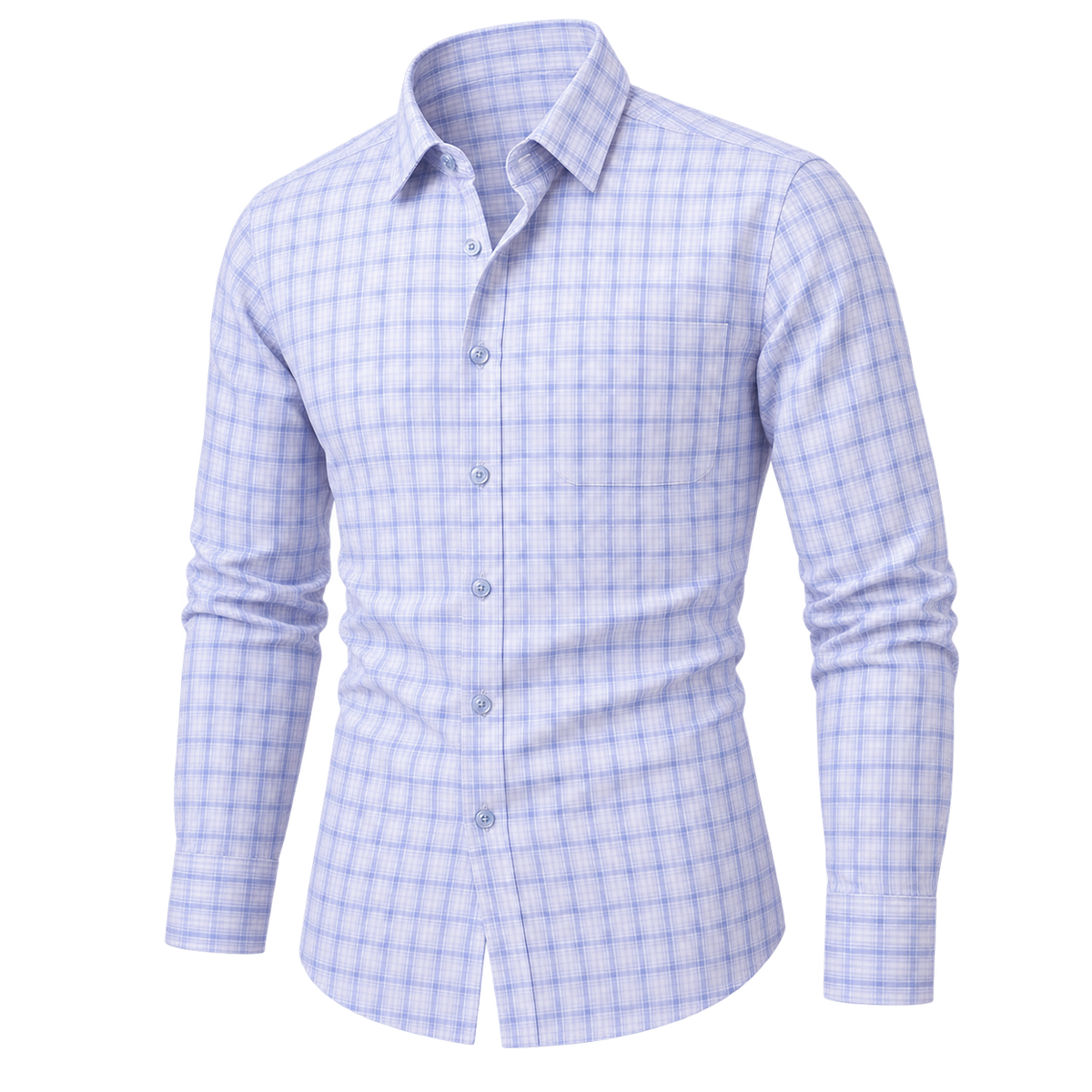 Natural Classic Plaid Button-Down Shirt