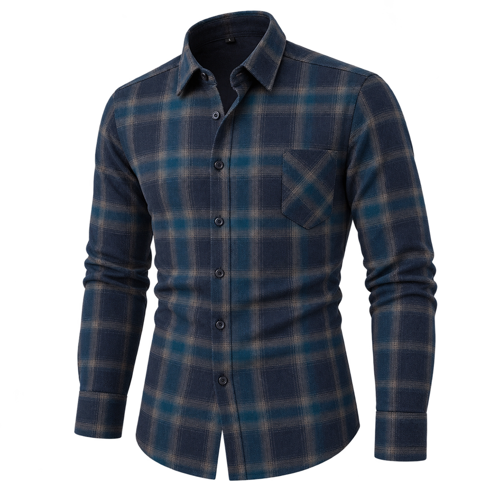 Vintage Brushed Plaid 100% Cotton Shirt