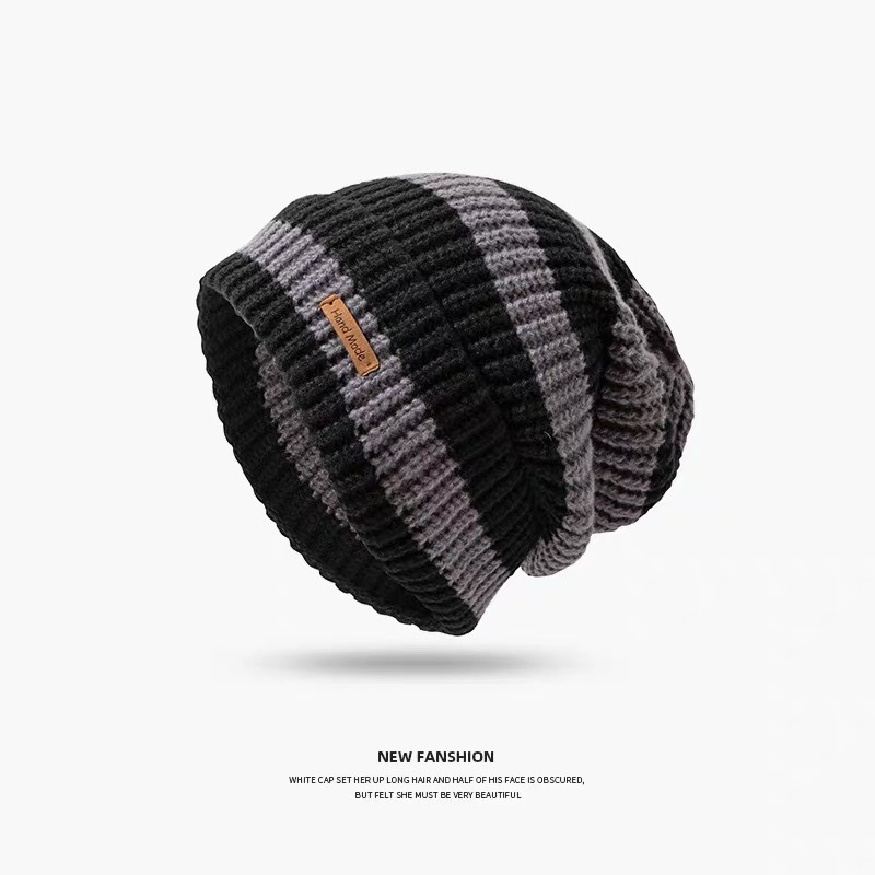 Fall and Winter Versatile Striped Beanie