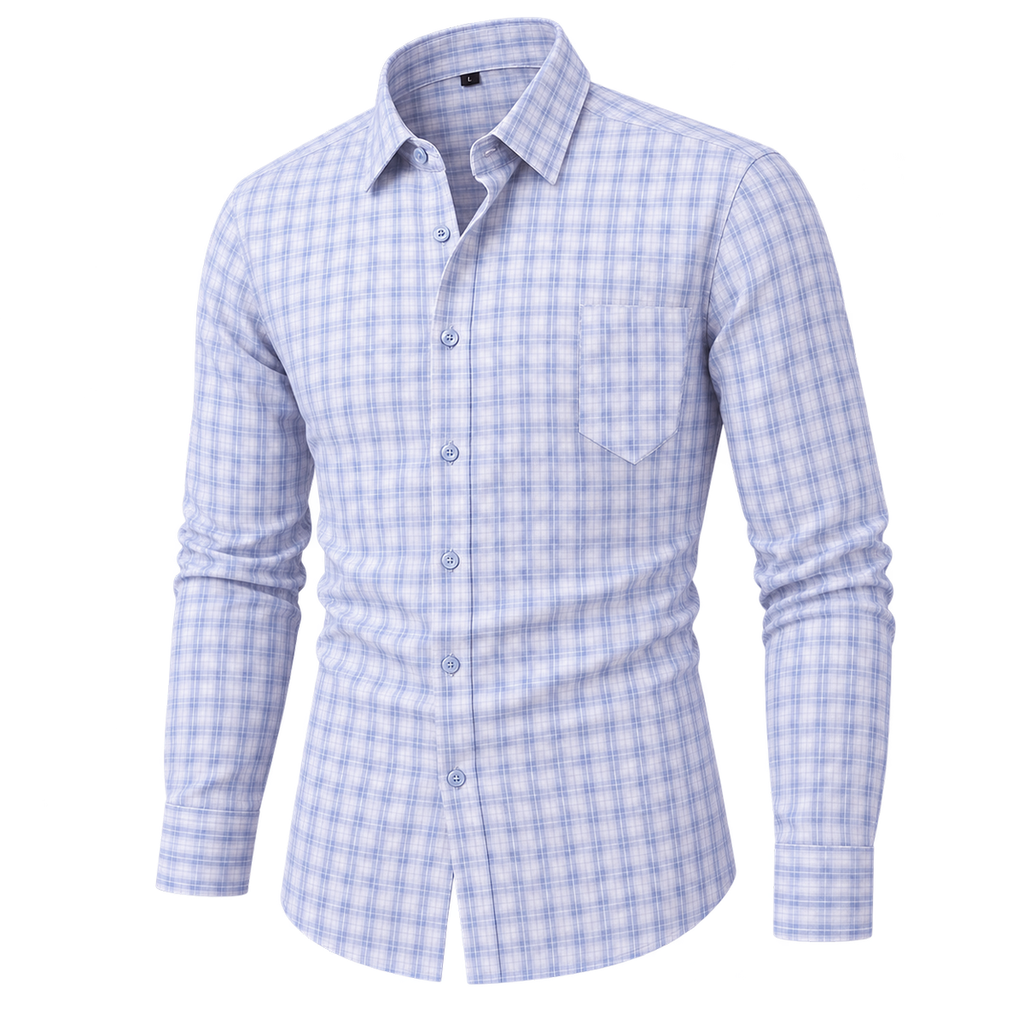 Natural Classic Plaid Button-Down Shirt