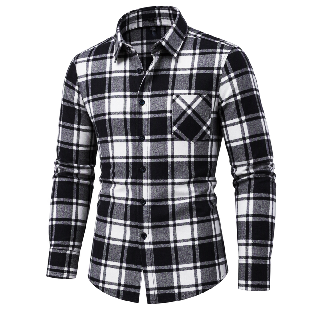 Natural Brushed Plaid Pure Cotton Shirt
